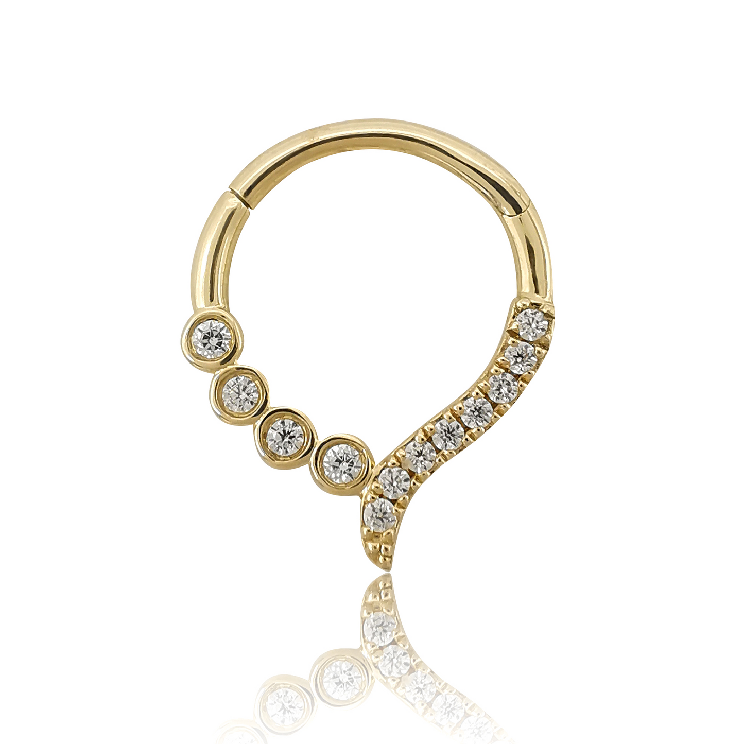 14k Solid Gold Hinged Ring