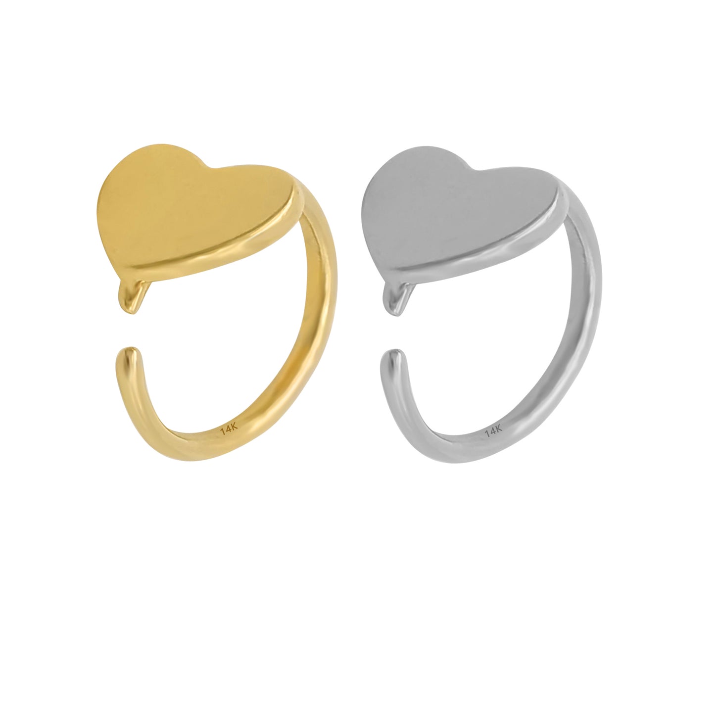 Wholesale 14k Solid Gold Hinged Ring heart shape