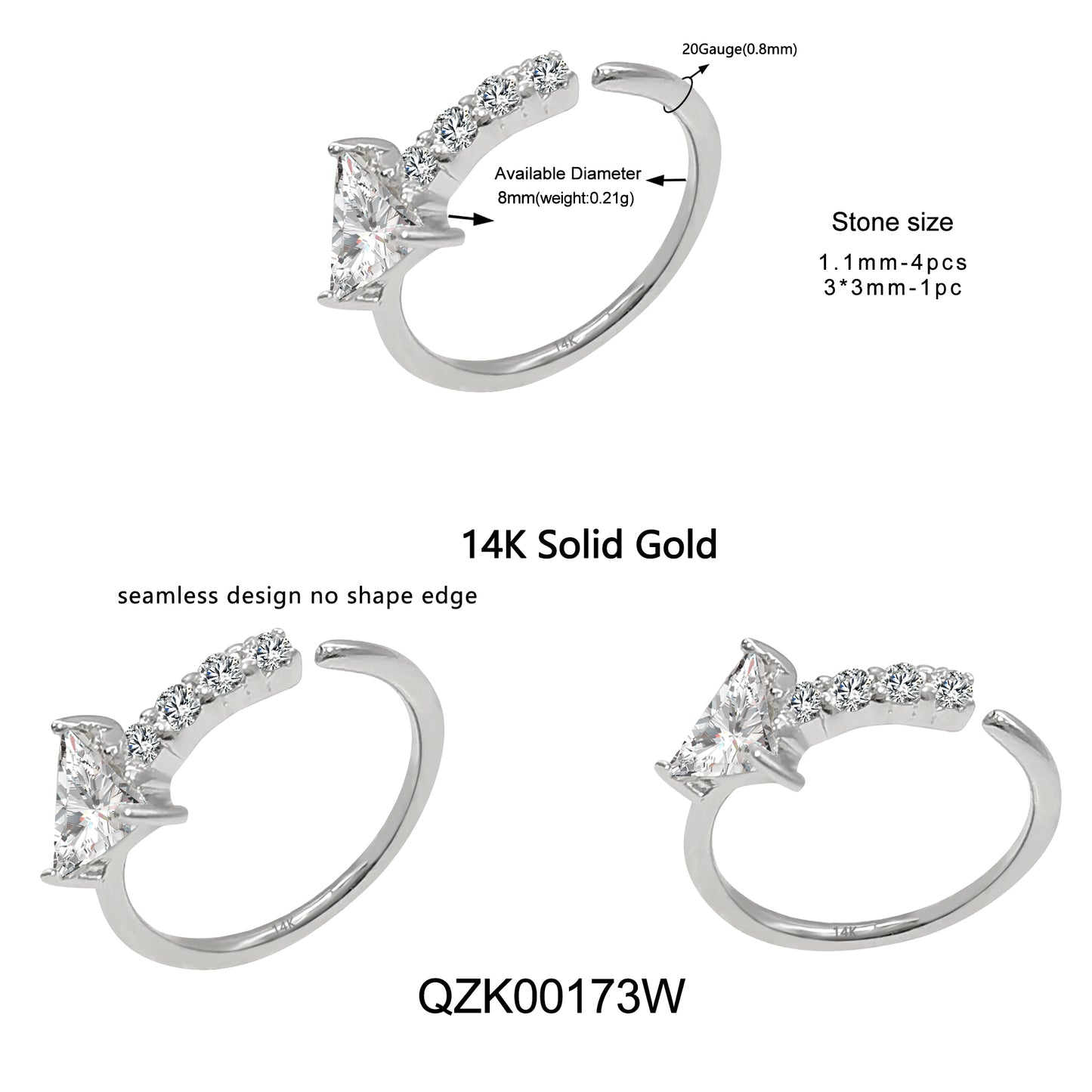 Wholesale14k Solid Gold Hinged Ring
