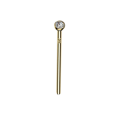 14K Yellow and white Gold Nose Pin